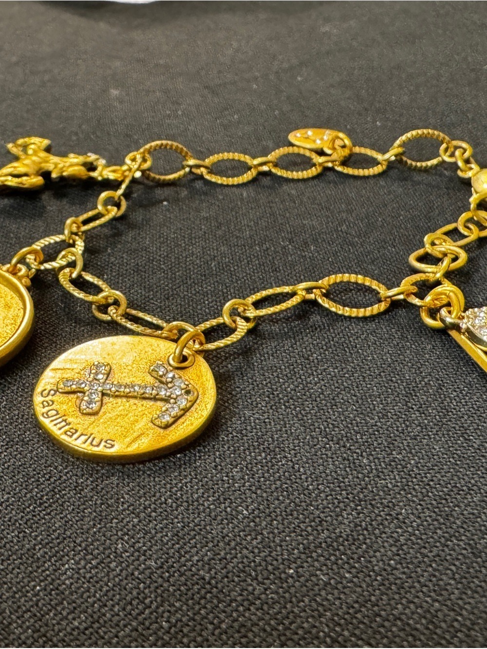 Gold Zodiac Sagittarius Charm Bracelet - Women's Astrological Jewelry